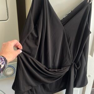 INC dressy sleeveless top black extra large excellent condition
